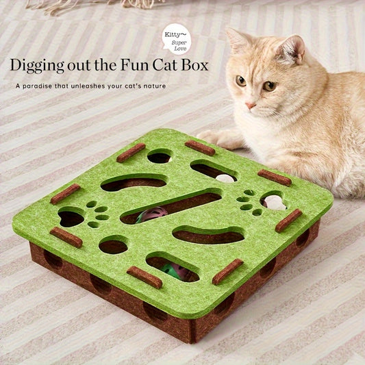 Interactive Cat Puzzle Toy With Maze Tunnel
