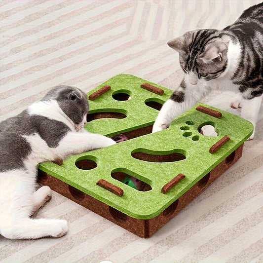 Interactive Cat Puzzle Toy With Maze Tunnel